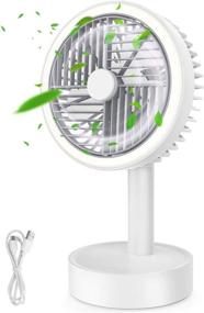 img 4 attached to Compact USB Rechargeable Desk Fan: Portable Personal Fan for Kids, Office, and Home Use