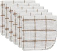 🧽 набор тряпок dii для мытья посуды коллекции windowpane dishrag set размером 12x12 дюймов, бело-серый полосатый, 6 штук в упаковке логотип