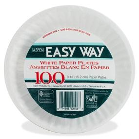 img 1 attached to 🍽️ AJM AJMPP6GRE Green Label Paper Plates, Microwavable, 6" Diameter, White-100 Count (Pack of 10)