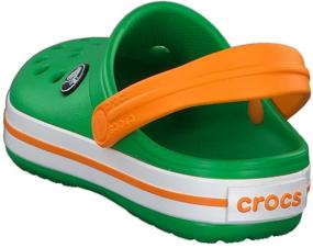 img 1 attached to Детские клоги Crocs цвета Травяная зелень, Белый и Ярко-оранжевый, размер 5 UK детский