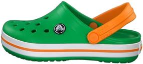 img 3 attached to Crocs Kids' Clog in Grass Green, White, and Blazing Orange, Size 5 UK Child