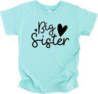 olive loves apple cursive big sister hearts sibling reveal t-shirt: adorable outfits for baby & toddler girls logo