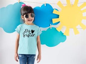 img 2 attached to Olive Loves Apple Cursive Big Sister Hearts Sibling Reveal T-Shirt: Adorable Outfits for Baby & Toddler Girls