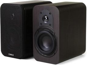img 4 attached to 🔊 Micca RB42 Bookshelf Speaker Pair with 4-Inch Woofer and Silk Tweeter - Dark Walnut Finish