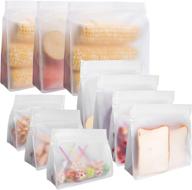 10 pack of leakproof thicken reusable freezer bags - no bpa, zipper closure. includes 3 gallon freezer bags, 4 sandwich lunch bags, and 3 children’s snack bags. логотип