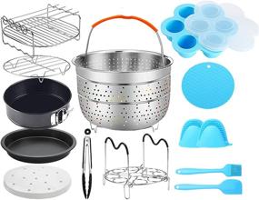 img 4 attached to 🍳 Air Fryer Pressure Cooker Accessories Bundle for Instant Pot Duo Crisp 6 Qt/Air Fryer Lid 6Qt - Includes Springform Pan, Pizza Pan, Egg Bites Mold, Skewers Rack and More