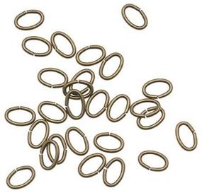 img 1 attached to 🔗 Beadaholique JR/032X4X6AB 50-Piece Antique Brass Open Oval Jump Rings, 4 x 6mm, 20 Ga