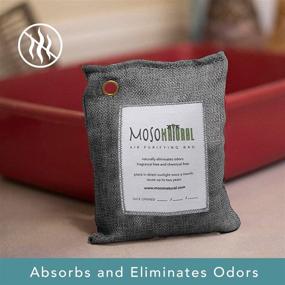 img 2 attached to MOSO NATURAL: 200g Original Air Purifying Bag (4 Pack) for Cars, Closets, Bathrooms, Pet Areas - Unscented, Chemical-Free Charcoal Odor Eliminator