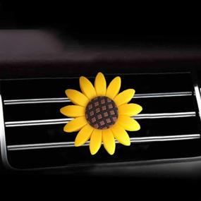 img 2 attached to 🌻 Set of 4 UUYYEO Car Air Freshener Vent Clips - Sunflower Auto Decorations for Air Conditioner Outlets