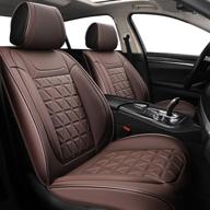 yuhcs front car seat covers - 2 pcs faux leather non-slip vehicle cushion cover logo