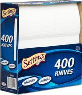 🍴 400 count disposable plastic white knives for table settings logo