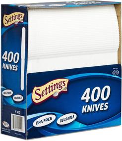 img 3 attached to 🍴 400 Count Disposable Plastic White Knives for Table Settings