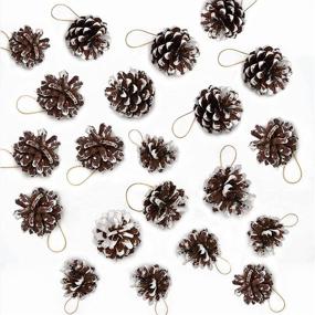 img 2 attached to 🌲 Pack of 30 Natural Mini Christmas Pine Cones 1.6" to 2.4" with Strings - Frosted Pinecones, Snow Tipped Pine Cones Ornaments for Xmas, Fall, Thanksgiving, Christmas Party Decorations - Ideal for DIY Crafts