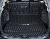 🚗 fhjbp cargo liner compatible for honda cr-v 2017-2021 - full coverage all weather & season trunk mat - custom fit & stylish design (black with black stitching) logo