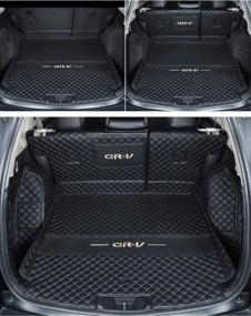 img 2 attached to 🚗 FHJBP Cargo Liner Compatible for Honda CR-V 2017-2021 - Full Coverage All Weather & Season Trunk Mat - Custom Fit & Stylish Design (Black with Black Stitching)