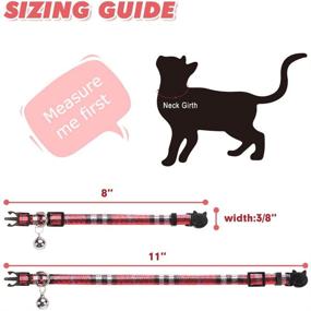 img 3 attached to 🐱 Pack of 3 Classic Plaid Kitten Collars with Removable Cat Bow Tie - Breakaway Bowtie Collars for Cats and Kittens, Adjustable from 8-11 Inches, Bell Included