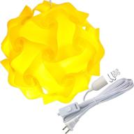 lightingsky diy iq jigsaw puzzle lamp shade ceiling pendant lampshade kit with 15 feet hanging cord (yellow logo