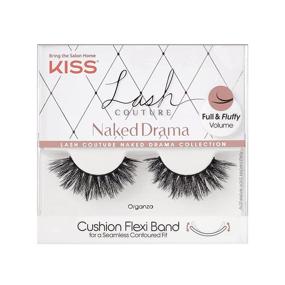 img 4 attached to Коллекция ресниц KISS Lash Couture Naked Drama: Полный и объемный объем 3D искусственные ресницы из меха с подушечной гибкой основой и технологией разделенных кончиков, многоразовые и дружественные к контактным линзам - стиль Органза, 1 пара.