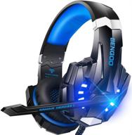 🎧 bengoo g9000 stereo gaming headset: noise cancelling over ear headphones for ps4 pc xbox one ps5 controller, led light, bass surround - perfect for laptop mac nintendo nes games logo