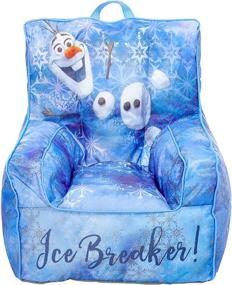 img 3 attached to Frozen 2 Kids Nylon Bean Bag Chair: Olaf Graphics, Piping, and Top Carry Handle