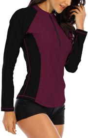 img 1 attached to 👚 Halcurt Women's Rashguard Swim Shirt with Sleeves - Fashionable Swimwear