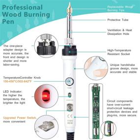 img 3 attached to 🔥 Premium Wood Burning Kit 99Pcs | Professional Pyrography Pen Tool with Soldering Iron | Adjustable Thermostatic Digital-Controller | 302-842℉