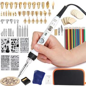 img 4 attached to 🔥 Premium Wood Burning Kit 99Pcs | Professional Pyrography Pen Tool with Soldering Iron | Adjustable Thermostatic Digital-Controller | 302-842℉