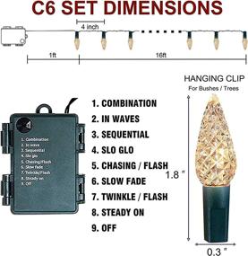 img 1 attached to 🎄 FUNPENY C6 Рождественская гирлянда: 50 светодиодных лампочек на 17 футов, феерическое освещение для патио, Рождественской вечеринки и свадебного декора, работает от батареек - теплый белый (батарейки не включены)