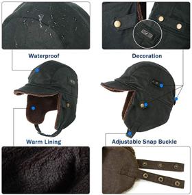 img 2 attached to Fancet Aviator Trapper Leather Costume Accessories for Boys' Hats & Caps