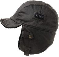 fancet aviator trapper leather costume accessories for boys' hats & caps logo