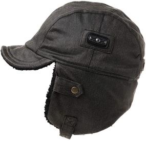 img 4 attached to Fancet Aviator Trapper Leather Costume Accessories for Boys' Hats & Caps