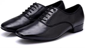 img 1 attached to DLisiting Premium Leather Modern Dance Ballroom Shoes