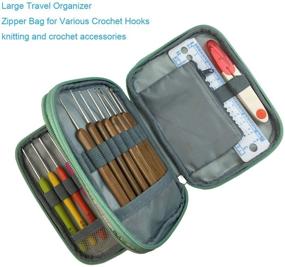 img 3 attached to 🧶 Convenient Zippered Crochet Hook Case: Organize Your Hooks and Accessories with Web Pockets - Lightweight and Easy to Hold