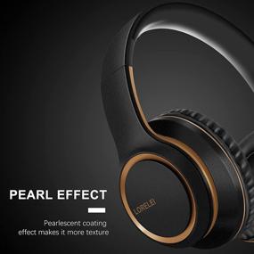 img 1 attached to 🎧 Наушники LORELEI X8 Over-Ear с микрофоном - провод длиной 1,45 м из нейлона без запутывания и разъемом 3,5 мм - легкие складные и портативные наушники для смартфона, планшета, компьютера, Mp3 / 4 (черно-золотые)