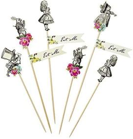 img 4 attached to 🎩 Talking Tables Alice In Wonderland Party Supplies - Canape Picks and Cake Decorations - Perfect for Mad Hatter Tea Party, Birthday, and Baby Shower - 12 Pack