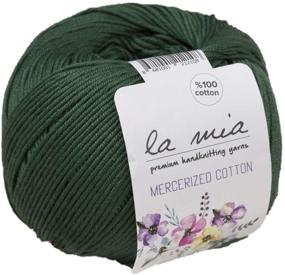 img 4 attached to 🍃 Super Soft Dark Green 100% Mercerized Cotton Baby Yarn - 5 Balls, 8.8 Oz Total
