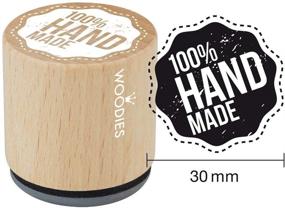 img 2 attached to 🖌️ Woodies Handmade Wooden Rubber Stamp Set with Deep Dark Ink Pad – Perfect for DIY Crafts and Home Businesses