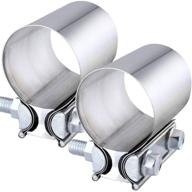 🔧 2.5 inch stainless steel butt joint exhaust band clamp sleeve - 2pcs by evil energy logo