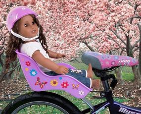 img 3 attached to Enhance Your Bike with Ride Along Dolly Doll Bicycle Seat - Purple! Perfect for American Girl and Stuffed Animals - Customize with Decorate Yourself Decals