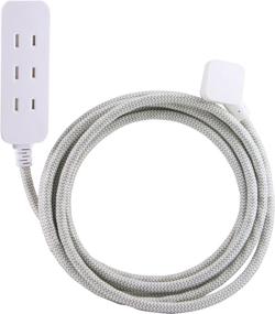 img 4 attached to 🔌 Cordinate Designer 3 Polarized Outlet Extension Cord with Surge Protection, Gray, Braided Fabric Cord, 10 ft, Low-Profile Plug with Tamper Resistant Safety Outlets, SEO-Optimized: 37911