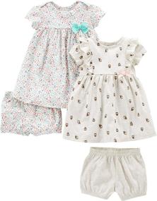 img 3 attached to 👗 Simple Joys by Carter's Girls' 2-Pack Dress Sets - Short-Sleeve and Sleeveless Options