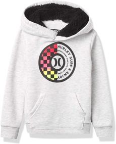 img 3 attached to 👕 Birch Checkered Hurley Pullover Hoodie for Boys' - Fashionable Hoodies & Sweatshirts