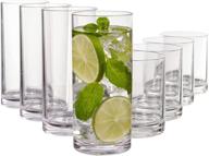 🥤 premium quality 8-piece plastic tumblers set - classic design, 4 each: 12-ounce and 16-ounce logo