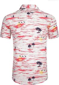 img 3 attached to NUTEXROL Men's Hawaiian Shirts: Stylish Palm Tree Printed Beach Wear