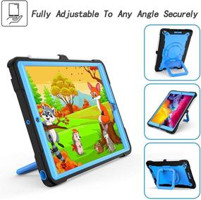 img 2 attached to 📱 Kids iPad 10.2 Case with Pencil Holder - Full Protection Cover for iPad 9th Generation 10.2 inch 2021/2020/2019 - Blue