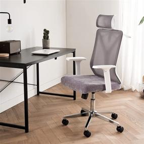 img 4 attached to 💺 Molblly Ergonomic Office Chair | Mesh High-Back Swivel Executive Chair | Height Adjustable & Soft Foam Seat Cushion | Thick Seat with Adjustable Lifting Headrest & Hanger | White | Home Office Computer Chair