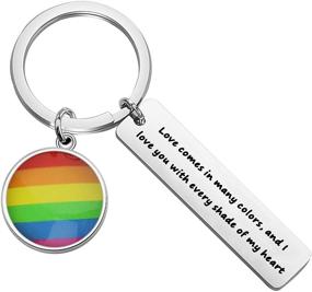 img 4 attached to 🌈 SEIRAA LGBT Keychain: Celebrate Love & Pride with Colorful Hearts