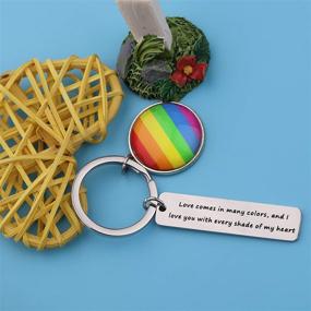 img 2 attached to 🌈 SEIRAA LGBT Keychain: Celebrate Love & Pride with Colorful Hearts