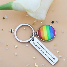 img 3 attached to 🌈 SEIRAA LGBT Keychain: Celebrate Love & Pride with Colorful Hearts