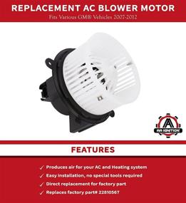 img 3 attached to AC Heater Blower Motor with Fan - Compatible with Buick, Chevrolet, GMC & Saturn Vehicles 🔥 - Enclave, Silverado, Silverado, Silverado 3500 HD, Traverse, Acadia, Sierra - Replaces OEM Part Numbers 15-81786, 22810567, 700236